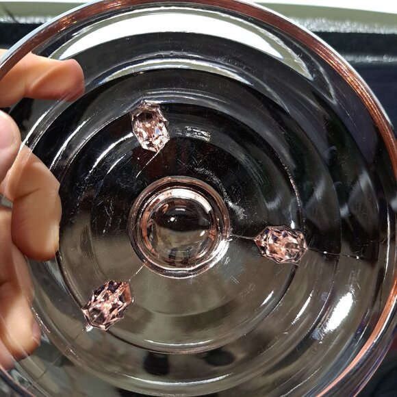 Anchor Hocking Pink Depression Glass Candy Nut Trinket Dish Footed Bowl 1930s - Picture 9 of 11